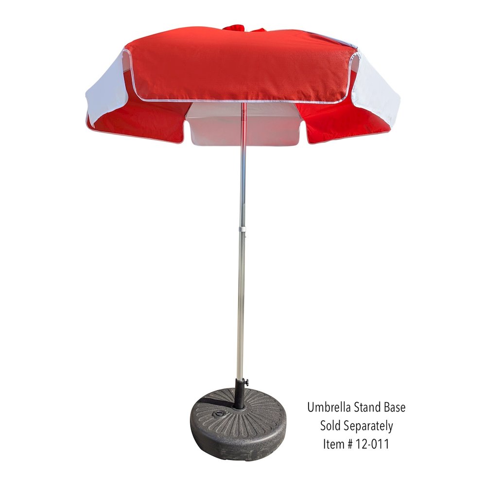 6' Viny Fabric Umbrella, Red / White. Picture 1