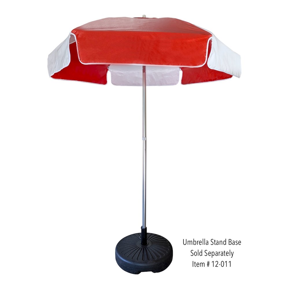 6' Viny Fabric Umbrella, Red / White. Picture 3