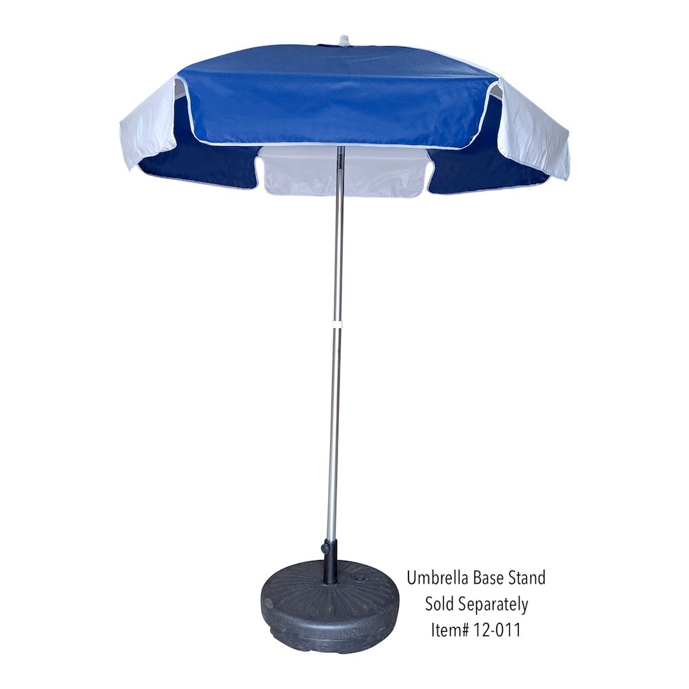 6' Viny Fabric Umbrella, Navy / White. Picture 1