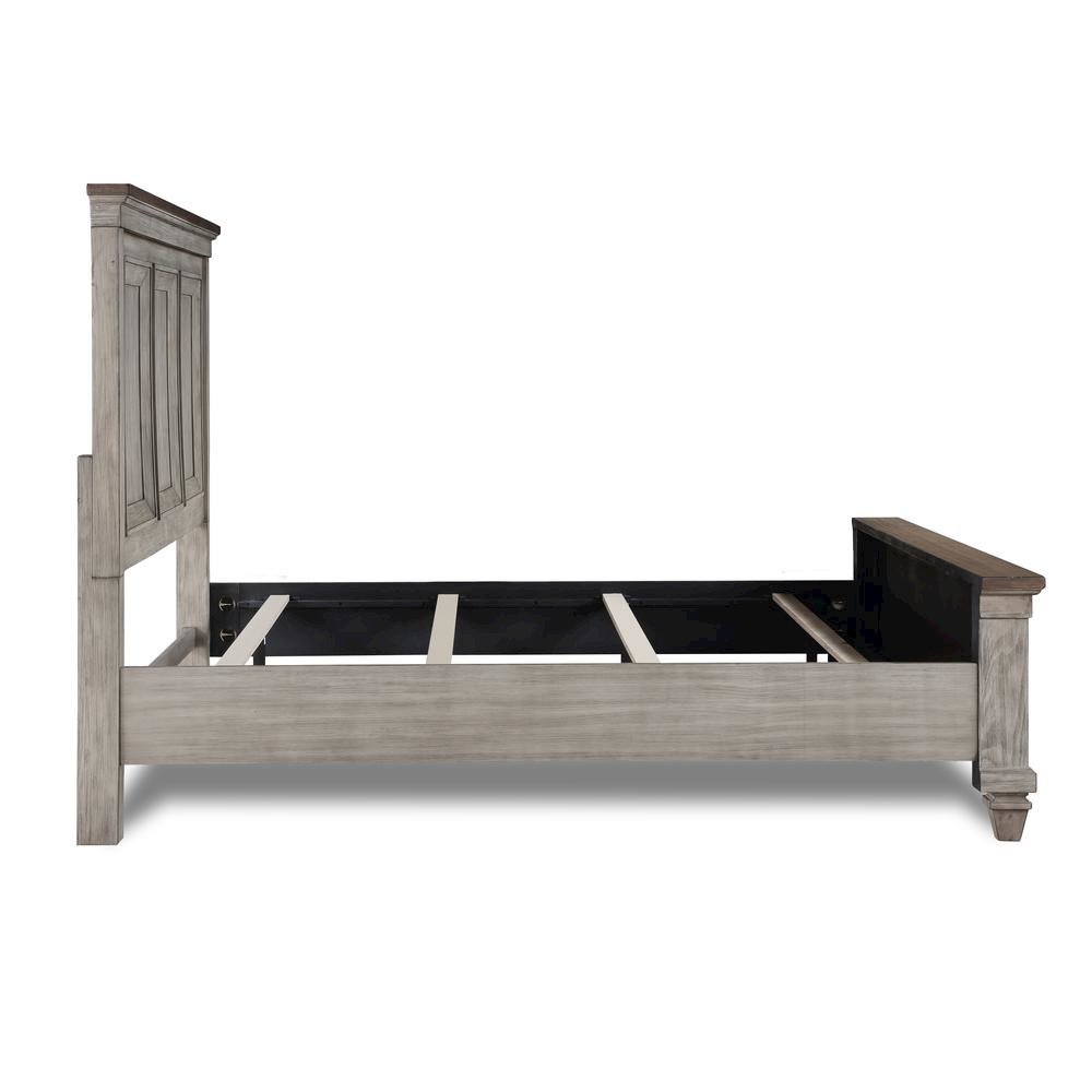 Wood Bed Frame Queen Size, Solid Wooden Queen Bed Frame in Grey. Picture 6