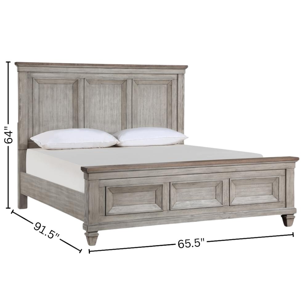 Wood Bed Frame Queen Size, Solid Wooden Queen Bed Frame in Grey. Picture 8