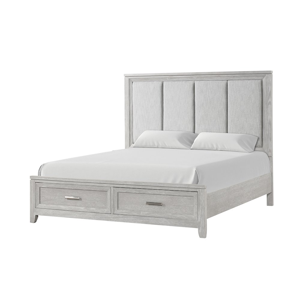 Fiona Wood King Storage Bed in Mist Gray. Picture 1