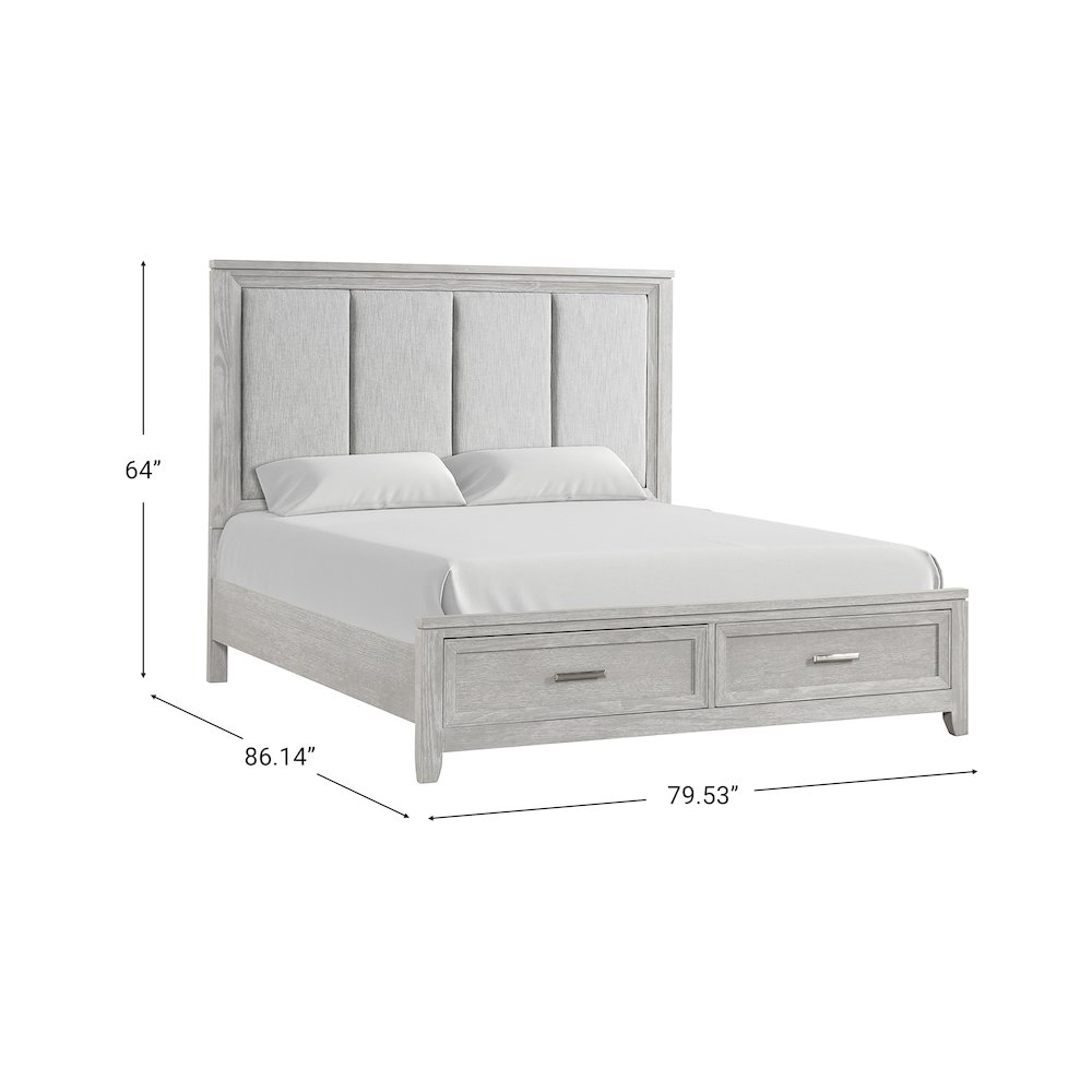 Fiona Wood King Storage Bed in Mist Gray. Picture 8