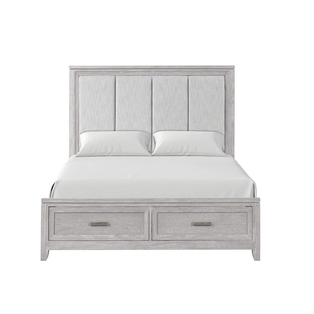 Fiona Wood Queen Storage Bed in Mist Gray. Picture 3