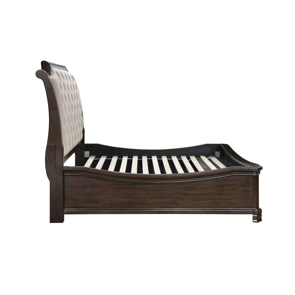 Lyndhurst Wood California King Upholstered Bed in Walnut. Picture 4