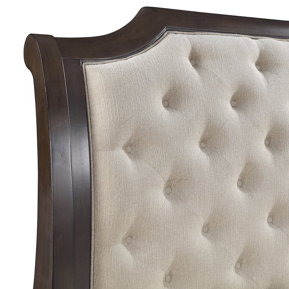 Lyndhurst Wood California King Upholstered Bed in Walnut. Picture 5