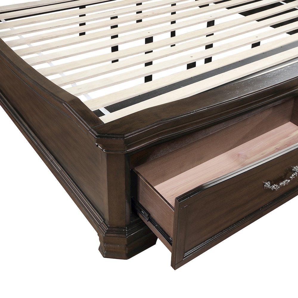 Lyndhurst Wood California King Upholstered Bed in Walnut. Picture 8