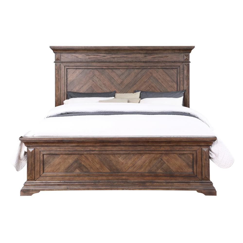 Solid Wood King Size Bed Frame – Wooden Bed Frame King in Walnut Finish. Picture 5
