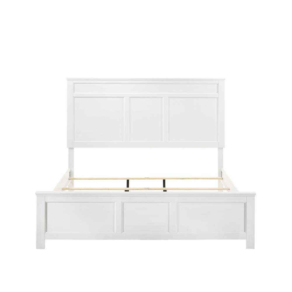 Solid Wood Bed Frame Queen Size, White Wooden Queen Bed Frame with Headboard. Picture 5