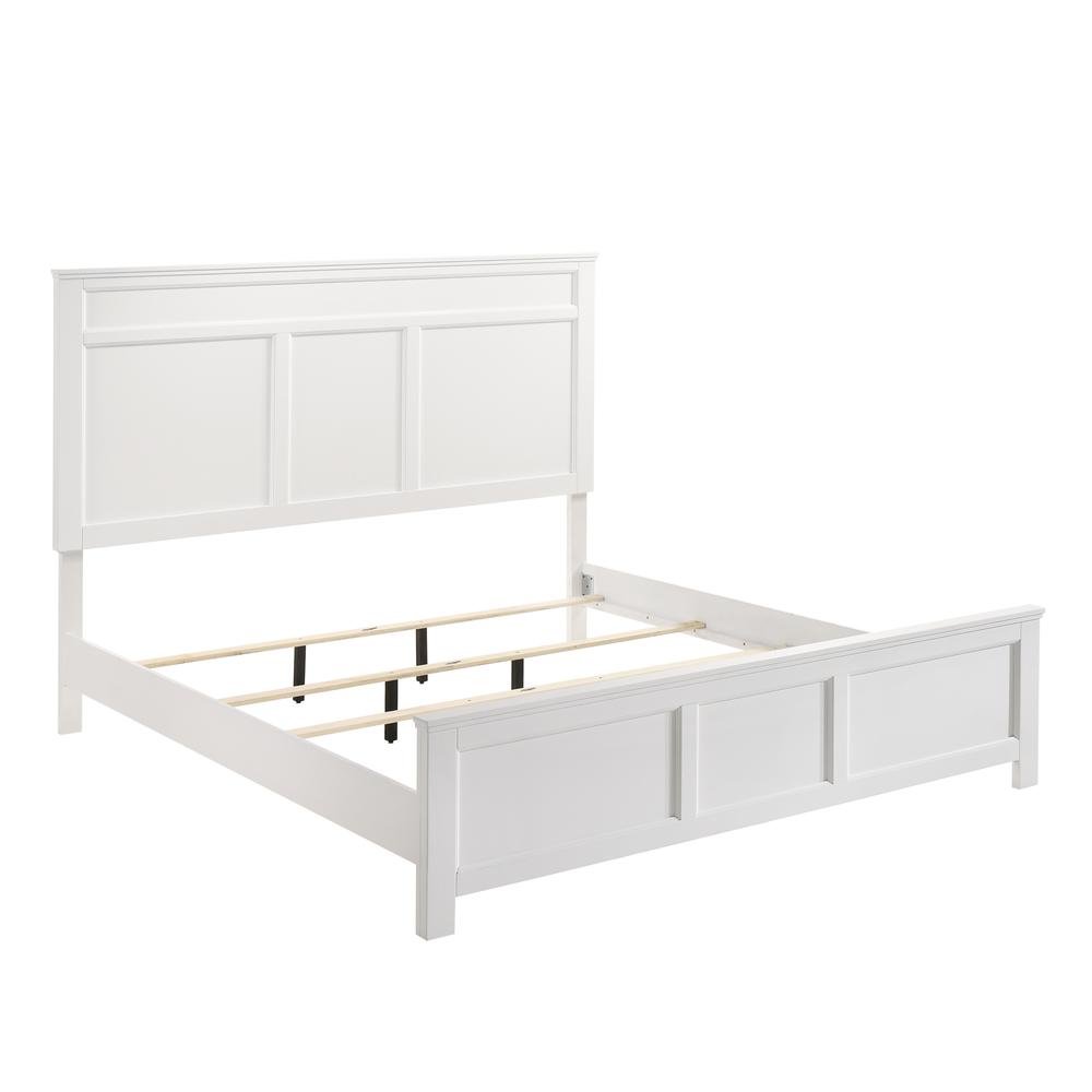 Solid Wood Bed Frame Queen Size, White Wooden Queen Bed Frame with Headboard. Picture 7