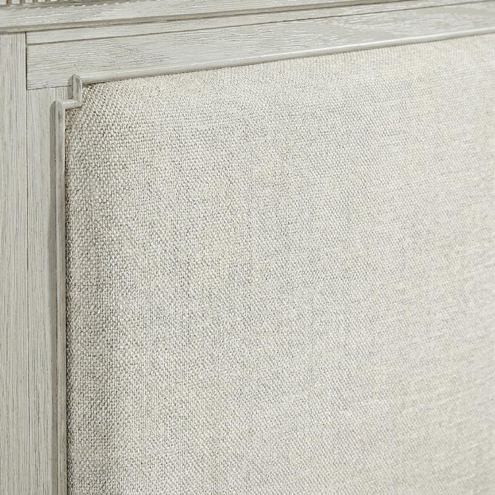Polyester-Upholstered Queen Panel Bed Frame with Headboard and Footboard, Gray. Picture 6