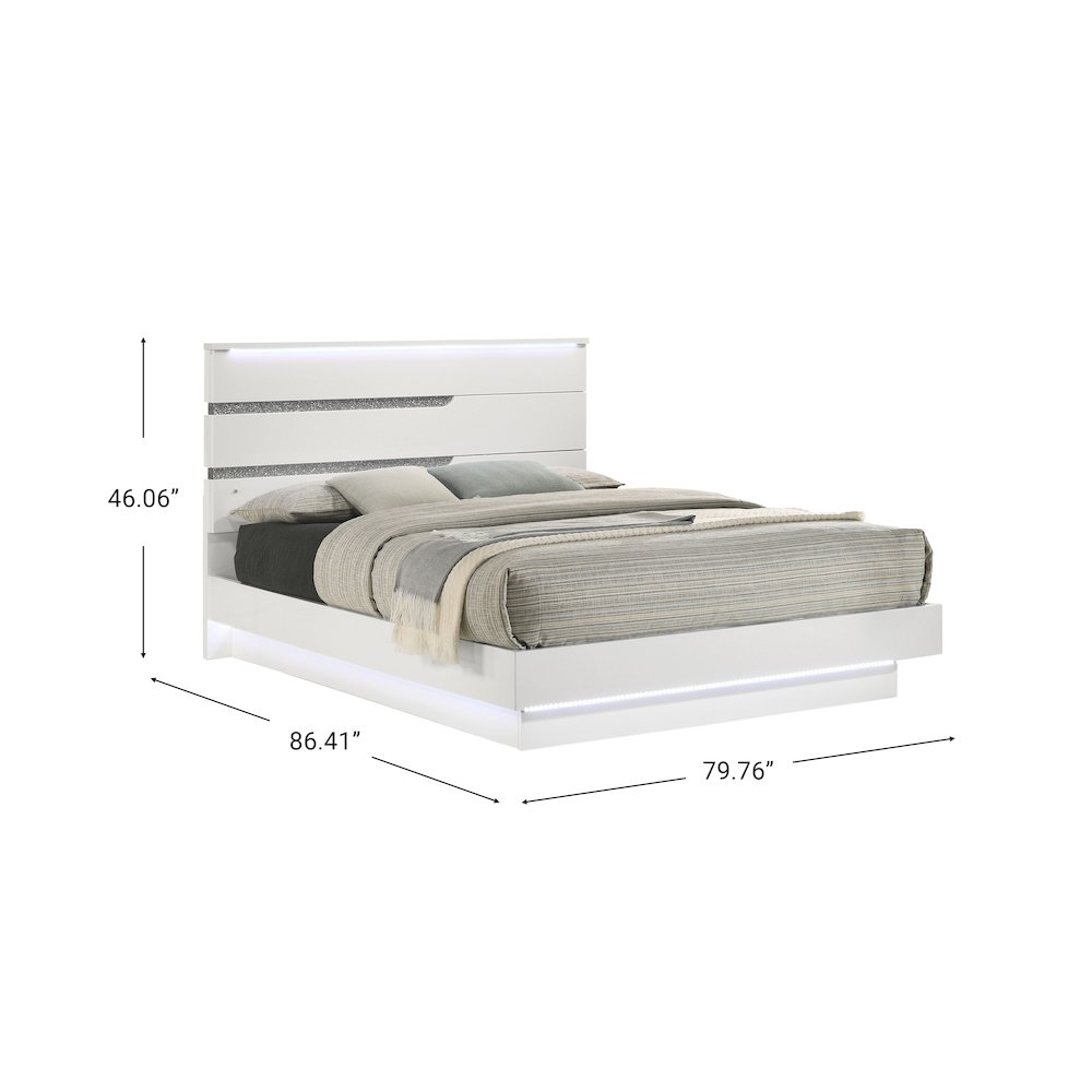 Paradox Wood King Platform Bed in White. Picture 7