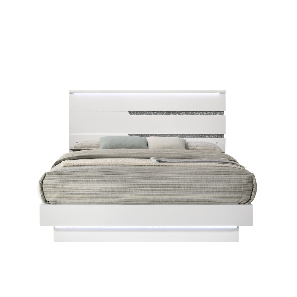 Paradox Wood Queen Platform Bed in White. Picture 3