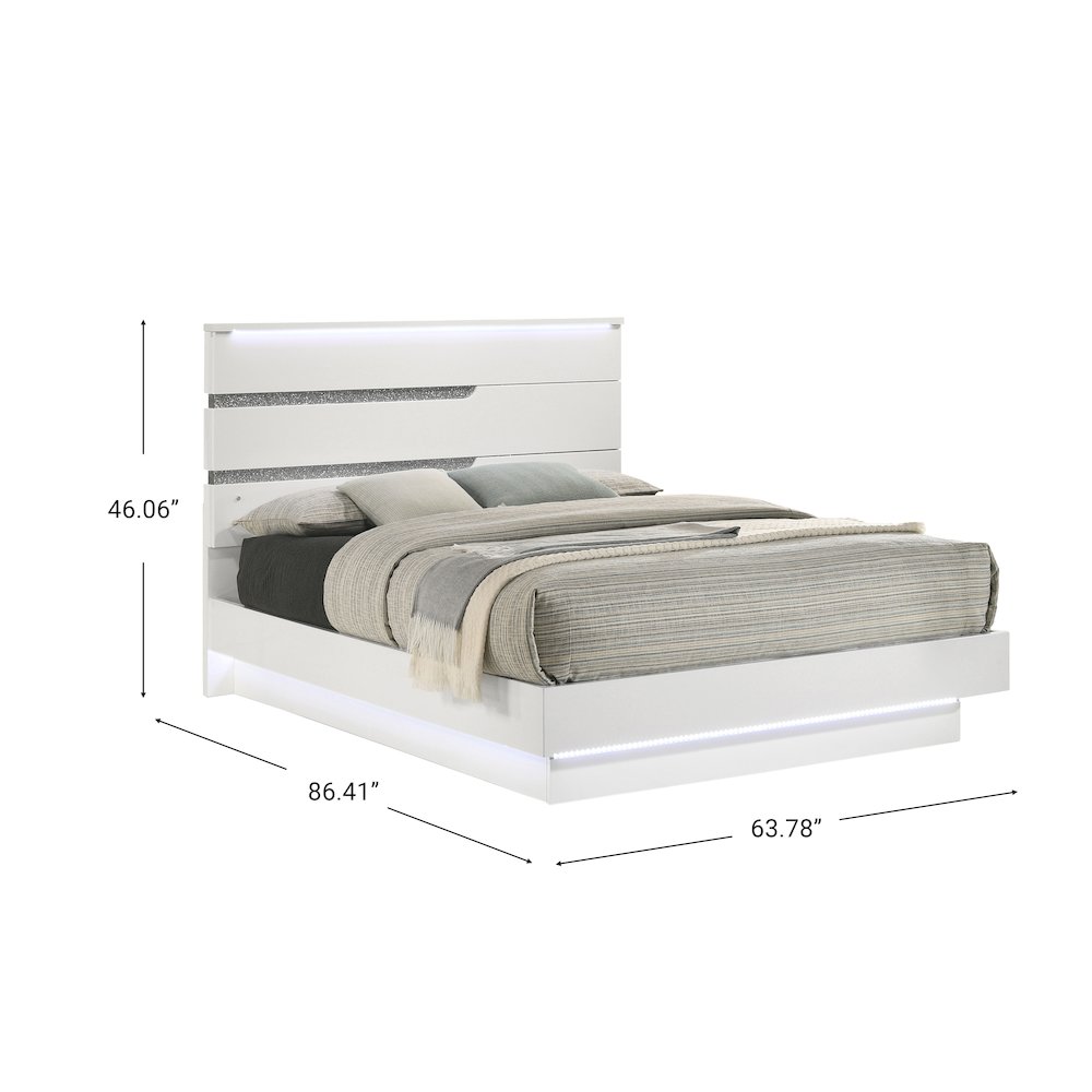 Paradox Wood Queen Platform Bed in White. Picture 7