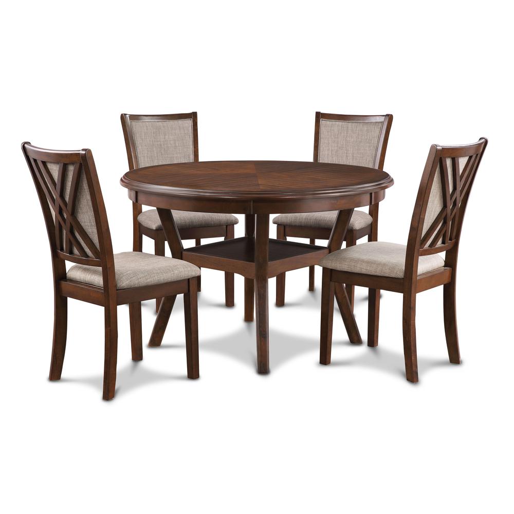 Furniture Amy 5-Piece Contemporary Wood Dining Set in Cherry. Picture 4