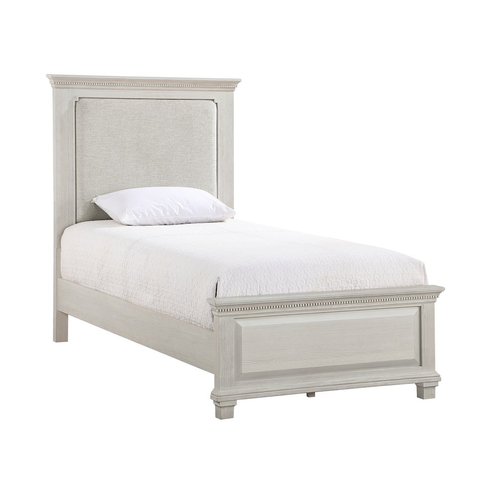 Silver Sands Wood Twin Size Panel Bed in Gray. Picture 1
