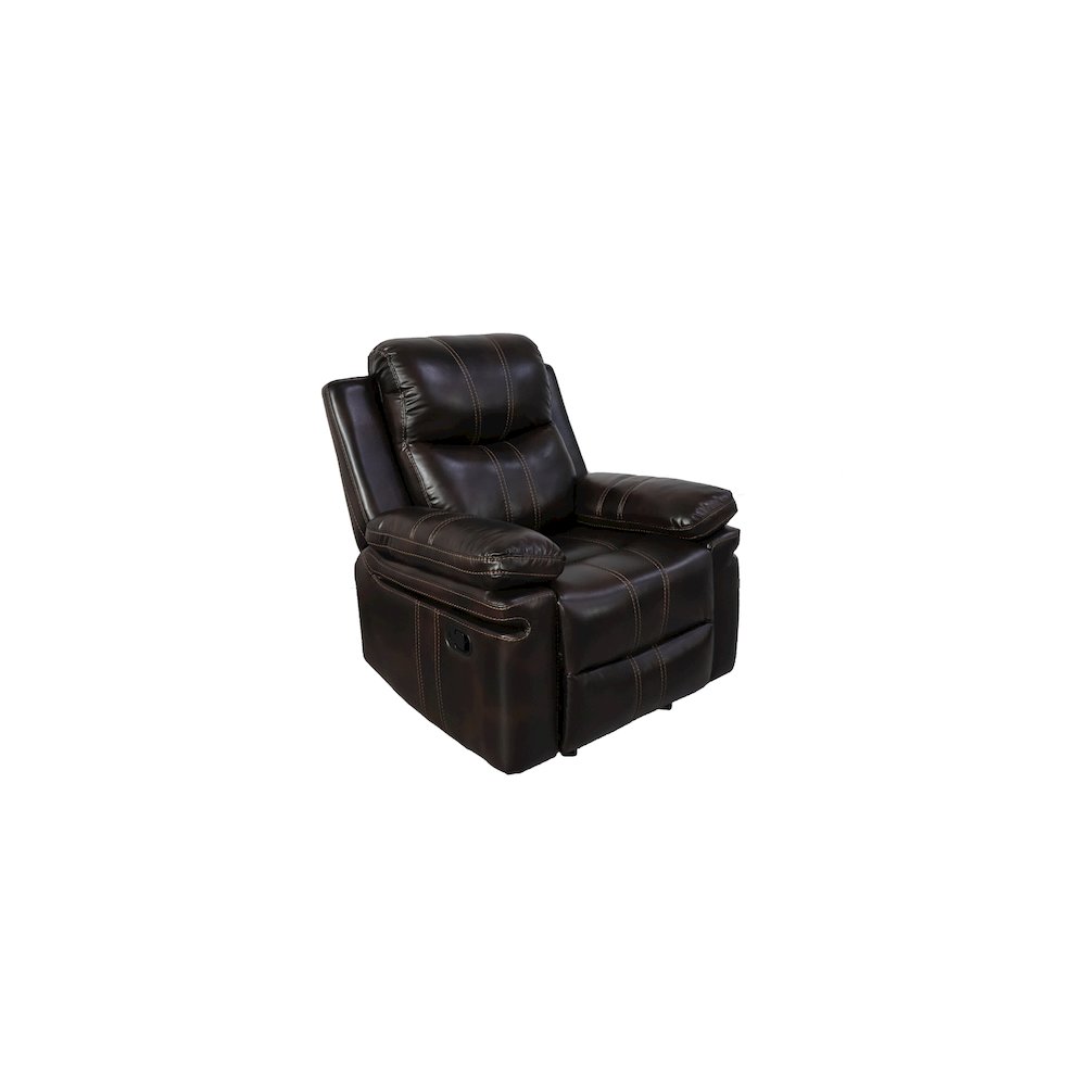 Kellen 3-Piece Faux Leather Power Living Room Set, Brown. Picture 9
