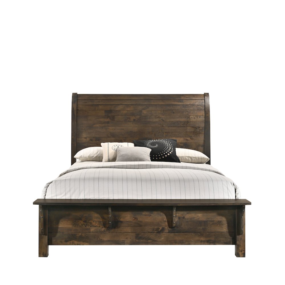 Blue Ridge Wood California King Bed, Rustic Gray. Picture 3