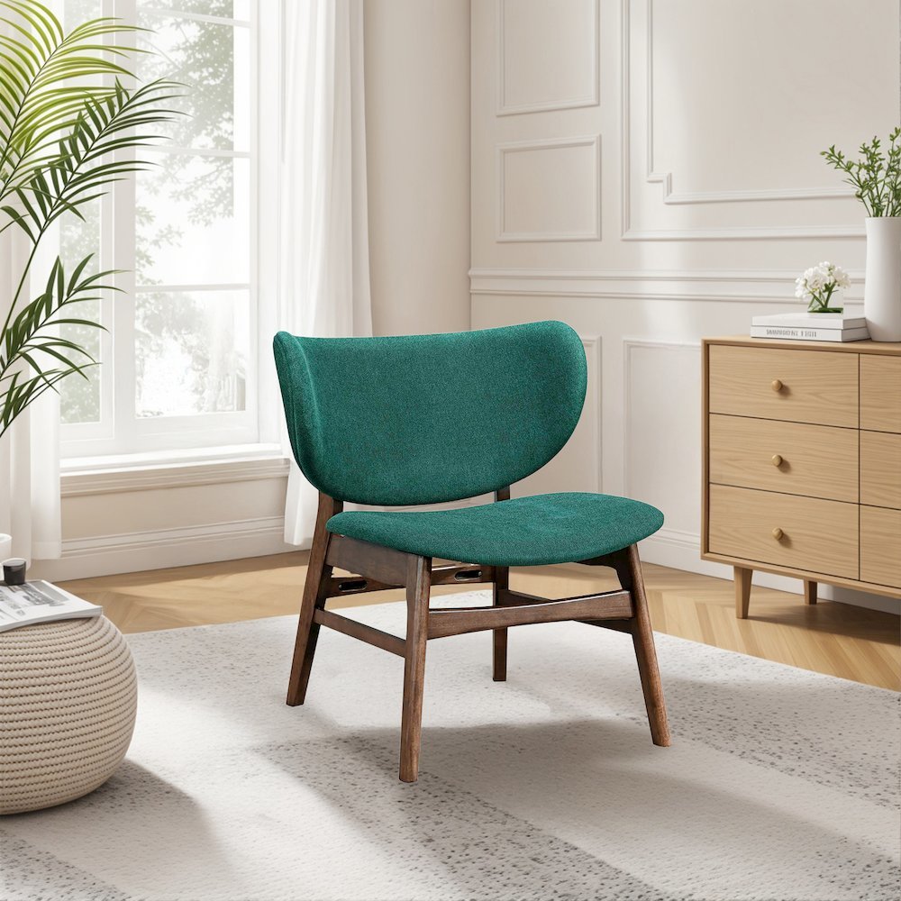 Adler Upholstered Lounge Chair, Dark Green. Picture 7