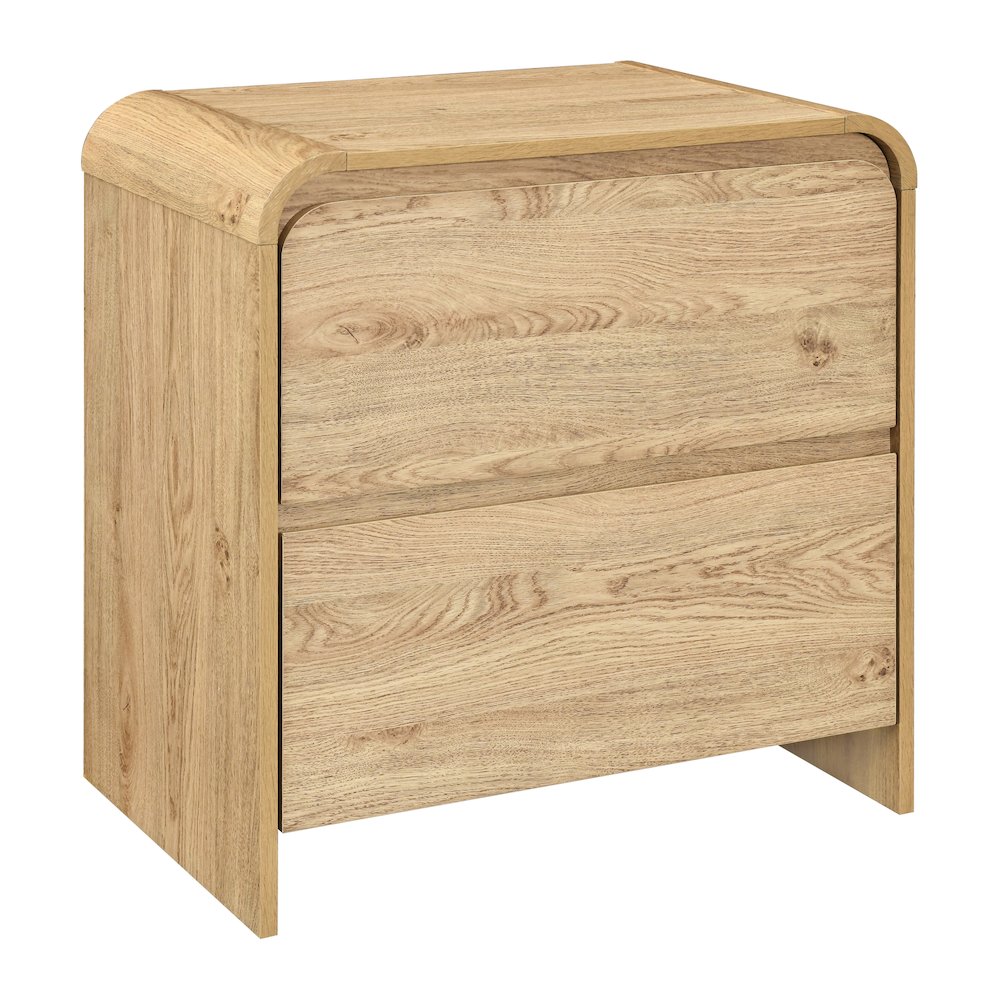 Mara Wood 2-Drawer End Table in Natural/Beige. Picture 1