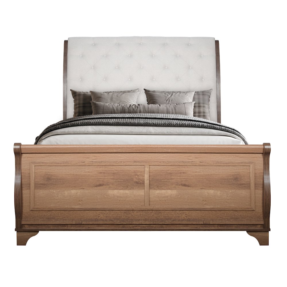 Coventry Hall 5Pc Wood C King Bedroom Set, 2 Nightstands in Pecan. Picture 2