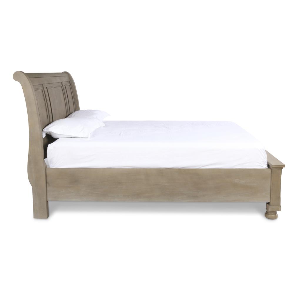 Furniture Allegra Solid Wood Engineered Wood Queen Bed in Pewter. Picture 5