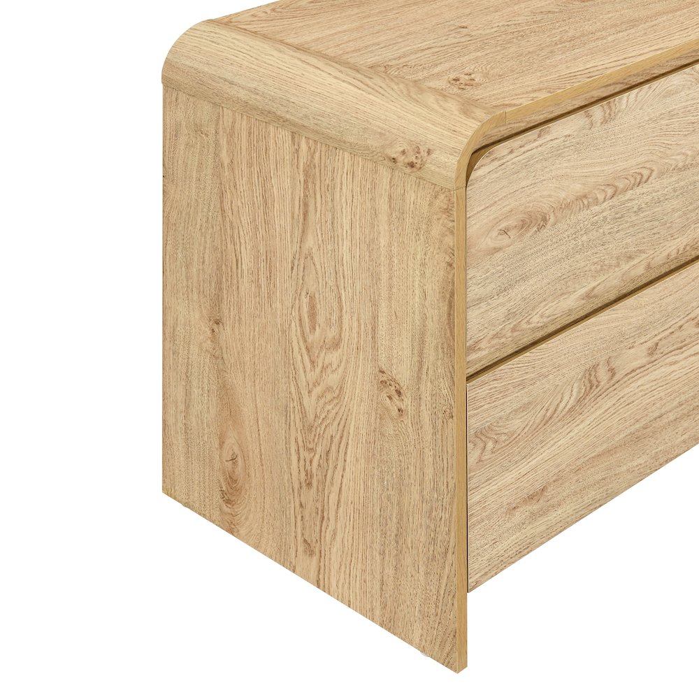 Mara Wood 2-Drawer End Table in Natural/Beige. Picture 5