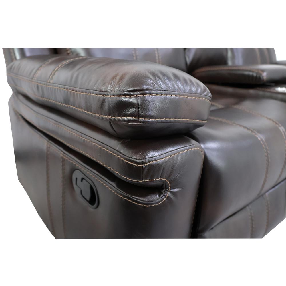Kellen Console Loveseat W/ Dual Recliners-Brown. Picture 6