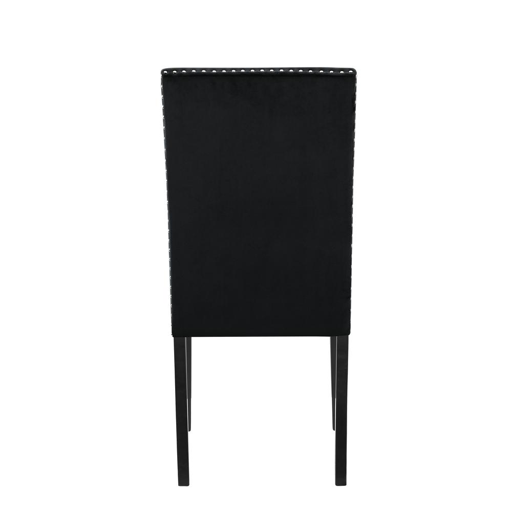 Furniture Celeste 5-Pc Faux Marble Round Dining Set  4 Chair-Black. Picture 9