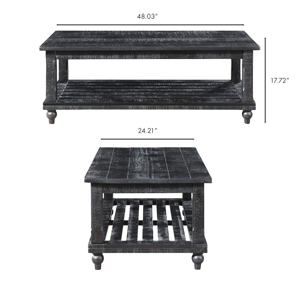 Cade 3-Piece Wood Occasional Table Set in Black. Picture 11