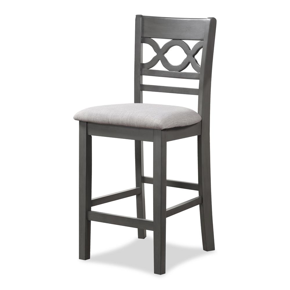 Cori 5-Piece Wood Round Counter Table Set with 4 Chairs in Gray. Picture 9