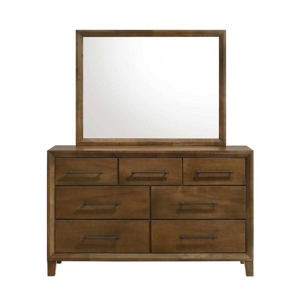 Ballard 2-Piece Wood Dresser Mirror Set in Walnut Brown. Picture 2
