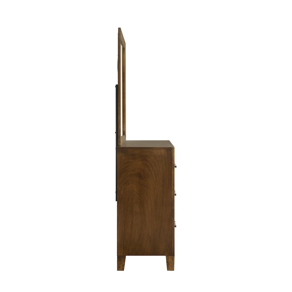 Ballard 2-Piece Wood Dresser Mirror Set in Walnut Brown. Picture 4