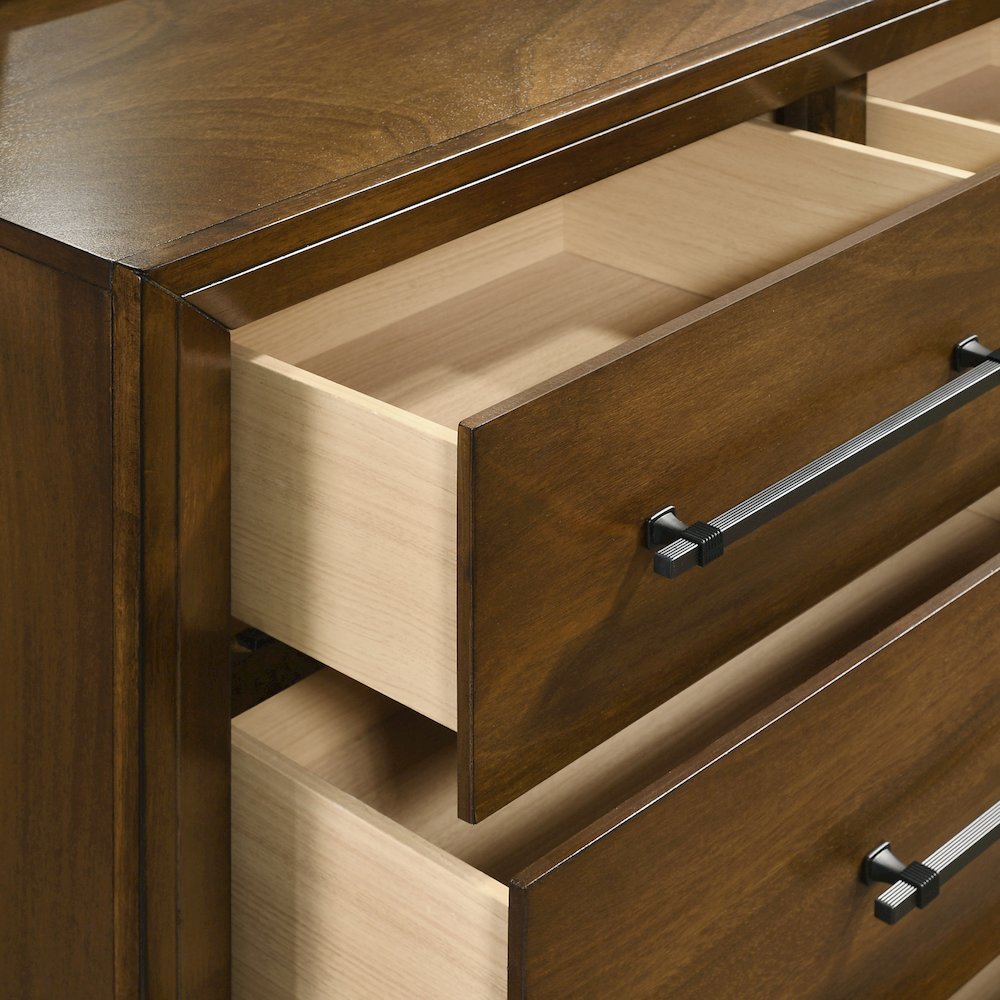 Ballard Wood 7-Drawer Dresser in Walnut Brown. Picture 5