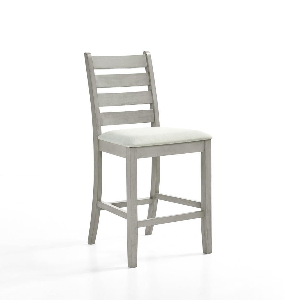 Furniture Pascal Wood Counter Chair in Driftwood (Set of 2). Picture 2