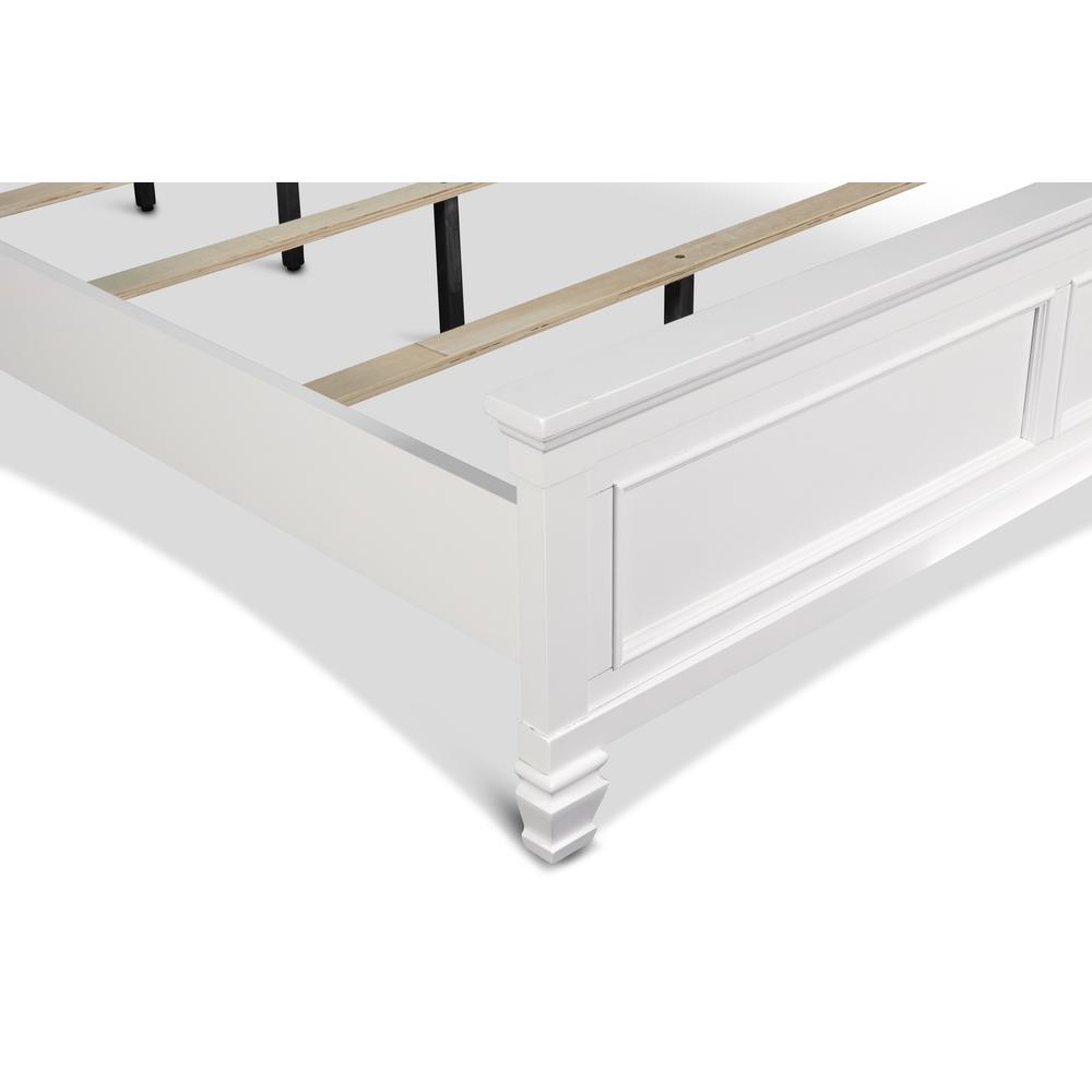Furniture Tamarack Solid Wood California King Panel Bed in White. Picture 6