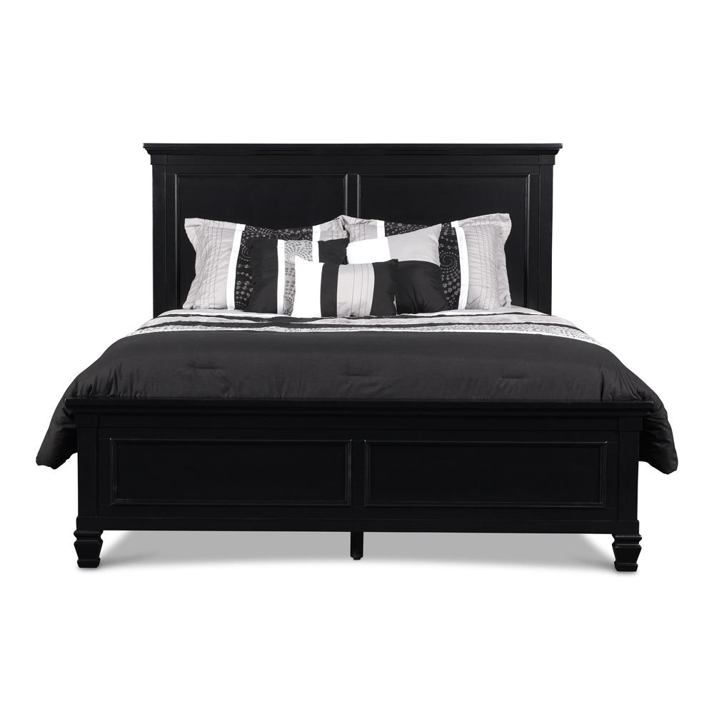 Tamarack 4-Piece Wood Queen Bedroom Set with Nightstand in Black. Picture 3
