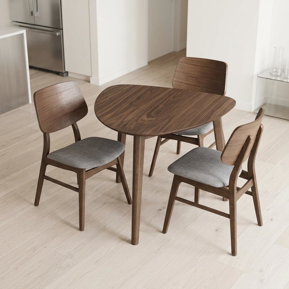 Dark Gray & Walnut 3-Piece Corner Table Set with Modern Design. Picture 2