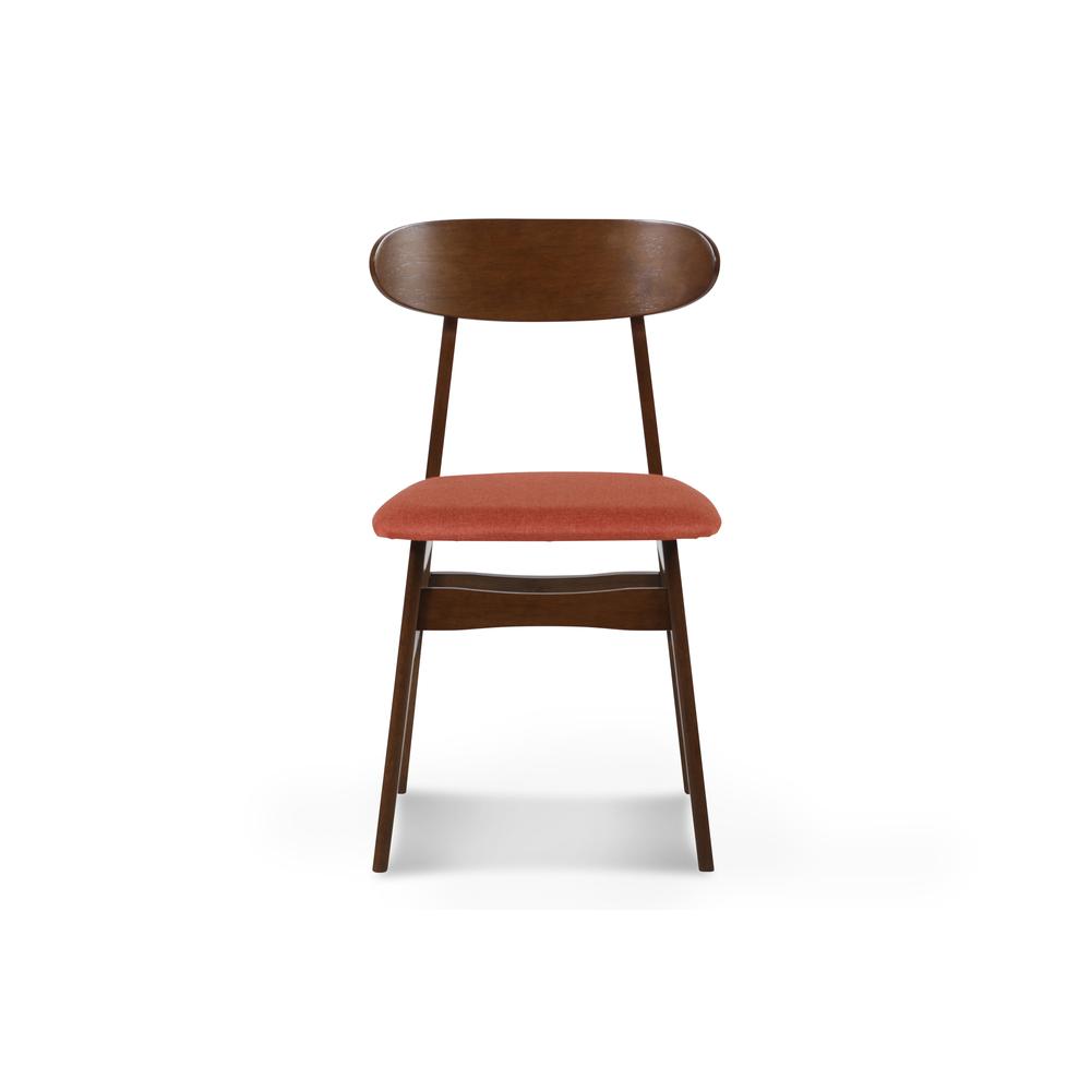 Furniture Morocco 7-Piece Mid-Century Wood Dining Set in Orange. Picture 8
