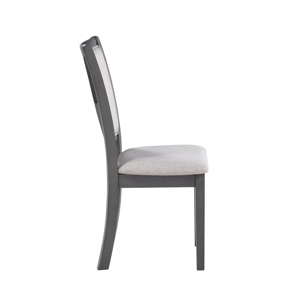 Amy Wood Dining Chair in Gray (Set of 6). Picture 3