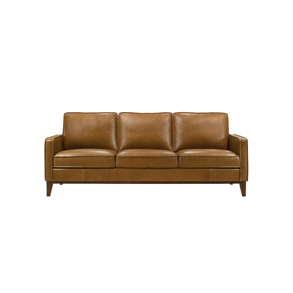 Caspar 3-Piece Leather Living Room Set, Caramel. Picture 9