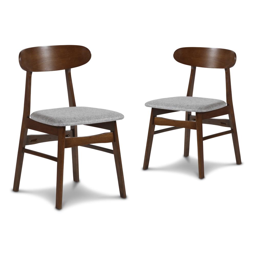 Furniture Morocco 7-Piece Mid-Century Wood Dining Set in Gray. Picture 7