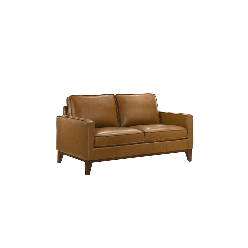 Caspar 3-Piece Leather Living Room Set, Caramel. Picture 5