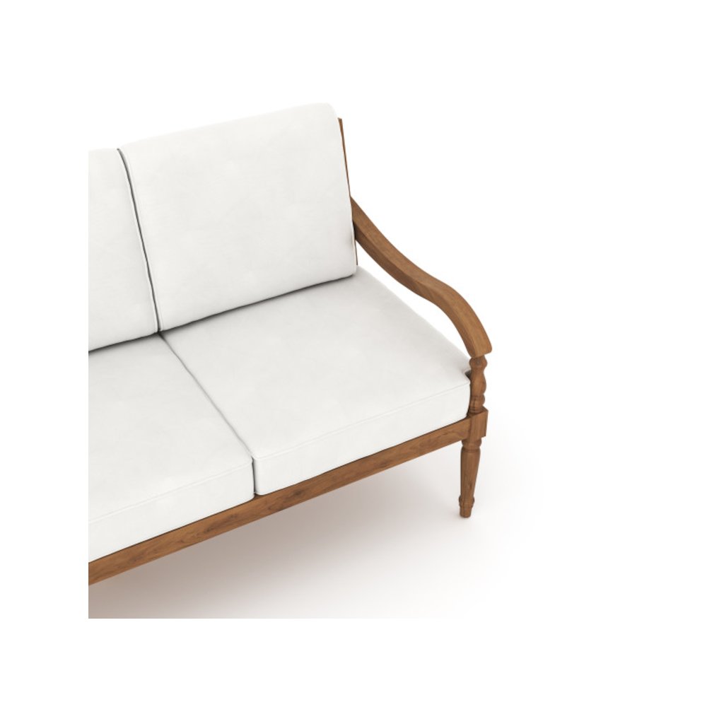 Savannah 4-piece Wood Patio Conversation Set in Natural/White. Picture 5
