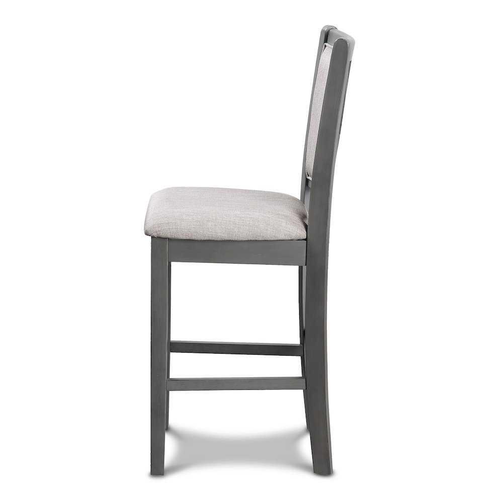 Amy Wood Counter Chair in Gray (Set of 6). Picture 4