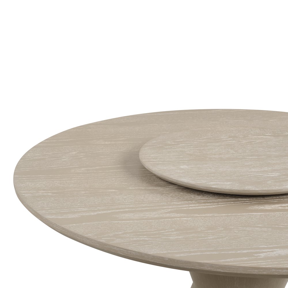 Gwendolyn 5-Pc Wood Round Dining Set w Chairs in Taupe. Picture 6