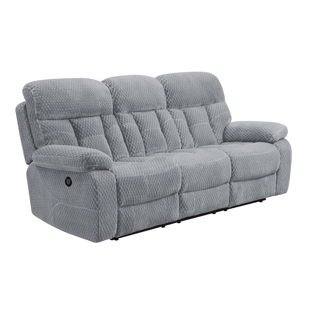 Bravo 3-Piece Fabric Power Living Room Set, Stone Gray. Picture 8