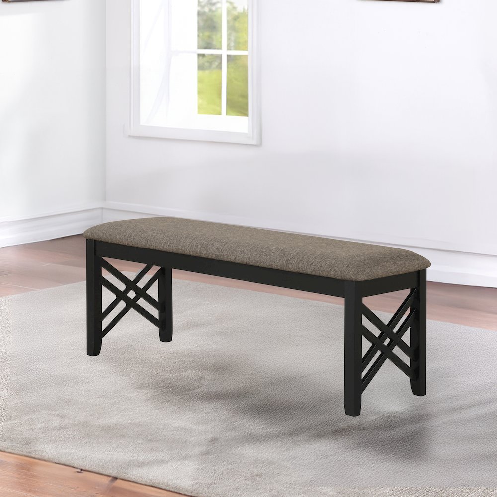 Potomac Dining Bench-Brown/Black. Picture 6