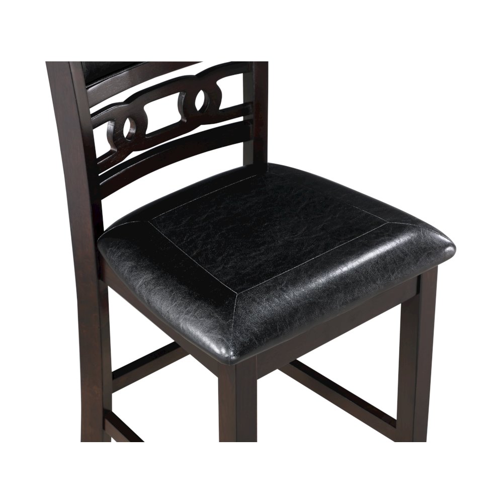 Gia 3-Piece 42" Wood Counter Drop Leaf Table Set, Ebony. Picture 8