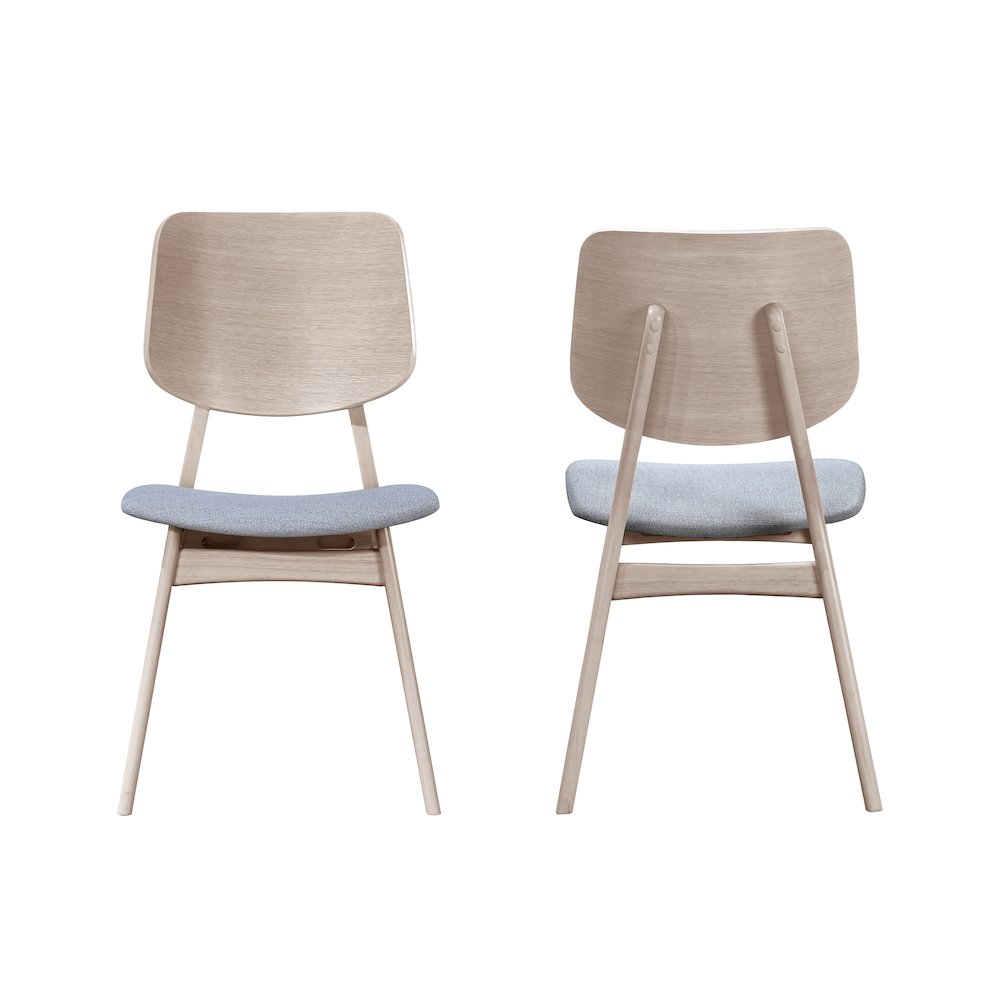 Oscar Wood Dining Chair in White Ash/Gray (Set of 6). Picture 1